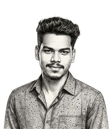 Illustrated portrait of Chinmaya Kumar Das